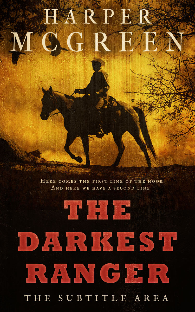 2D view of Premade Action & Adventure Book Cover - Graphite