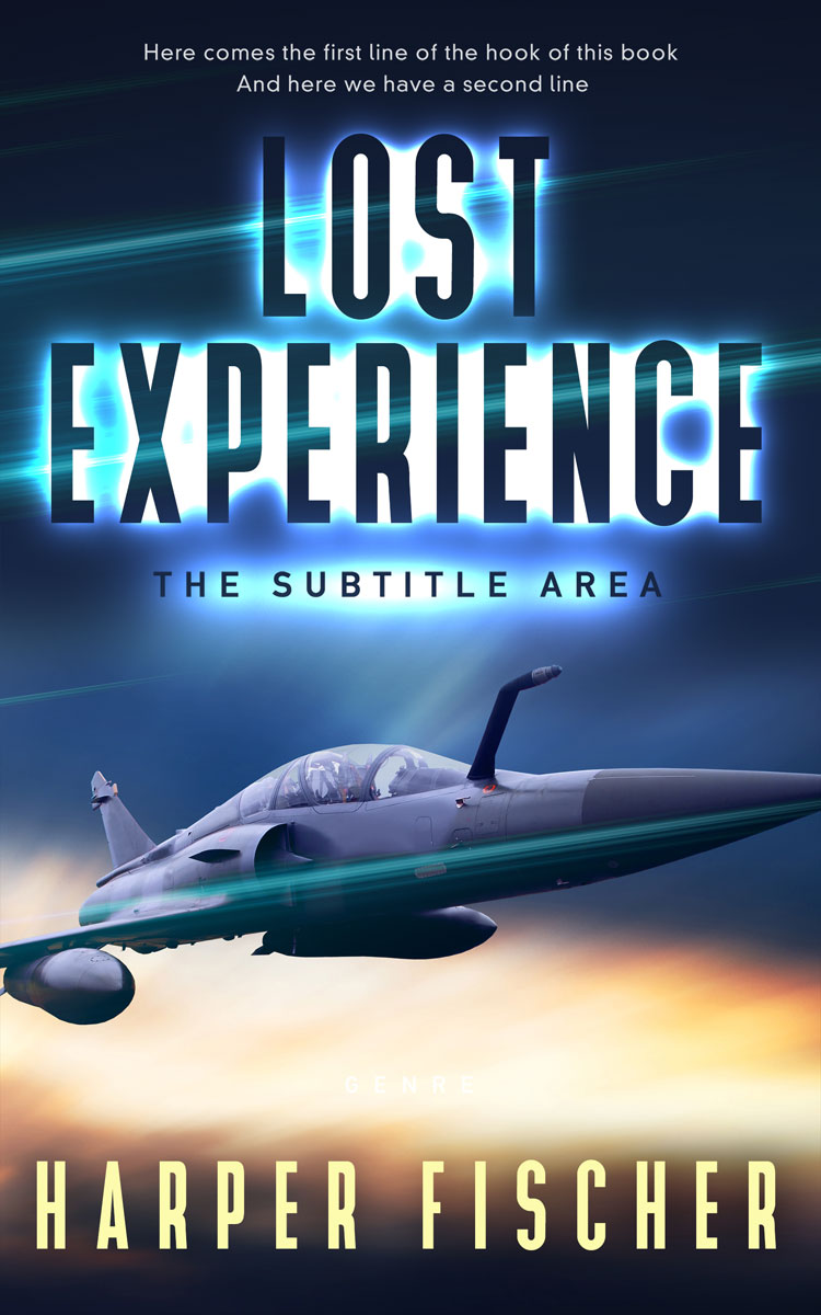 2D view of Premade Action & Adventure Book Cover - Stark White