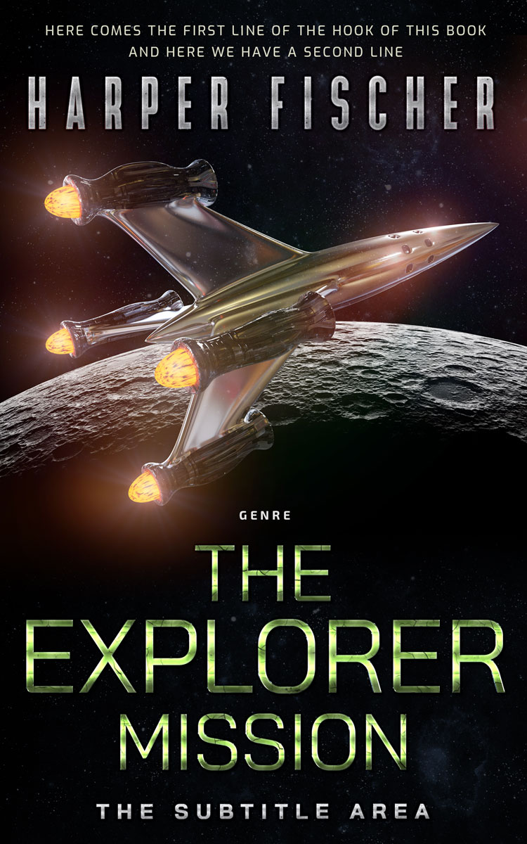 2D view of Premade Science Fiction Book Cover - Cod Gray