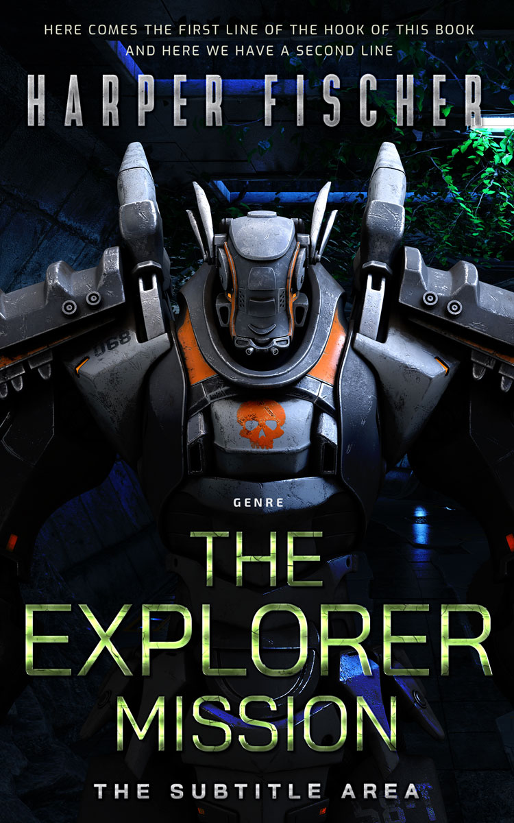 2D view of Premade Science Fiction Book Cover - Bunker