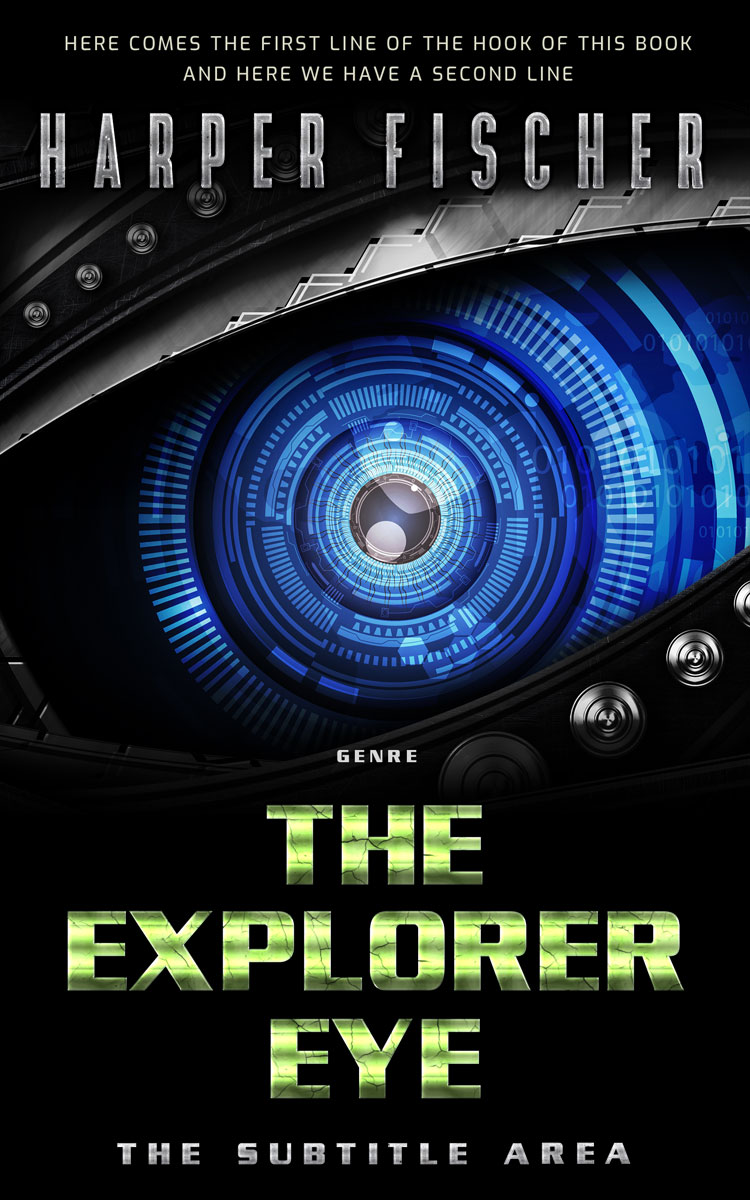 2D view of Premade Science Fiction Book Cover - Ebony