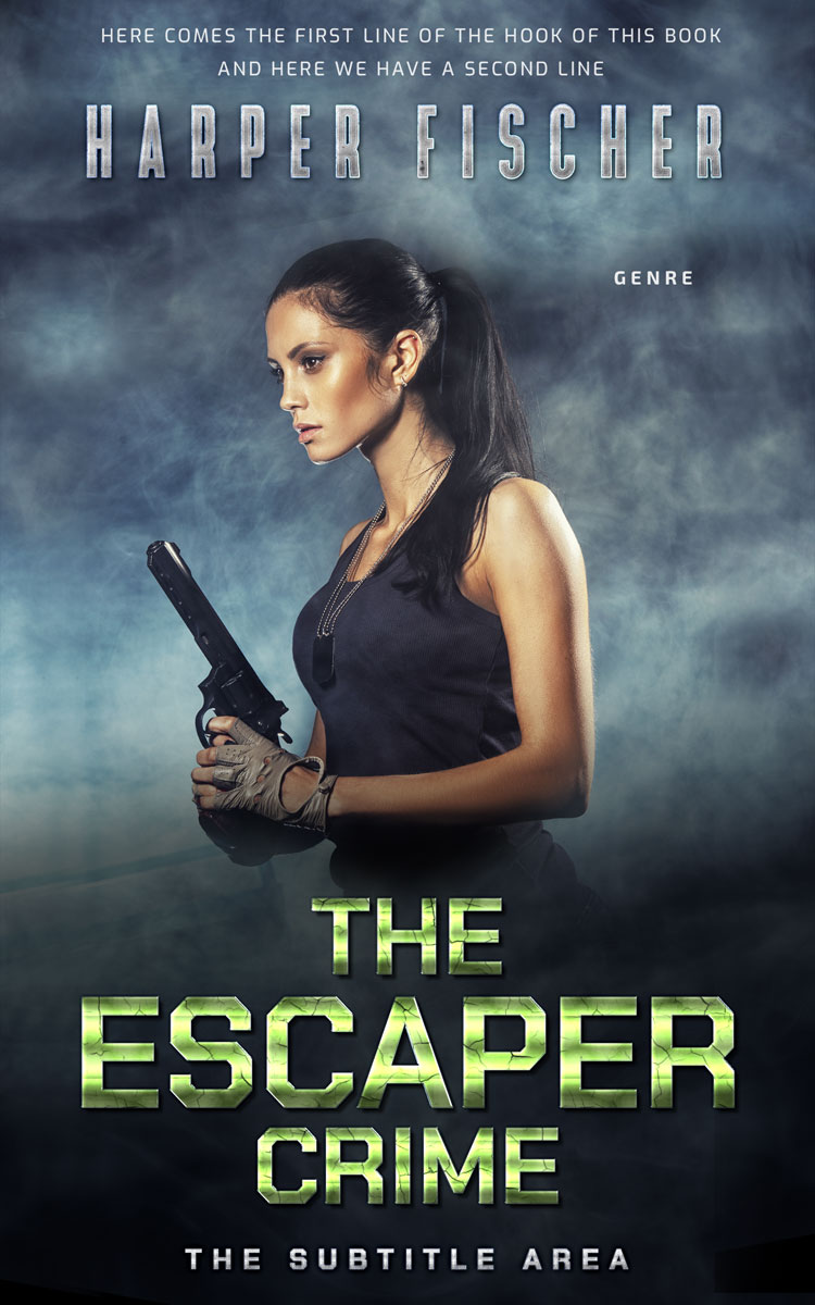 2D view of Premade Action & Adventure Book Cover - Limed Spruce