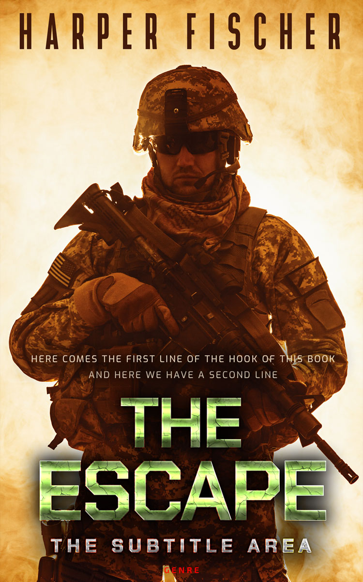 2D view of Premade Action & Adventure Book Cover - Cioccolato