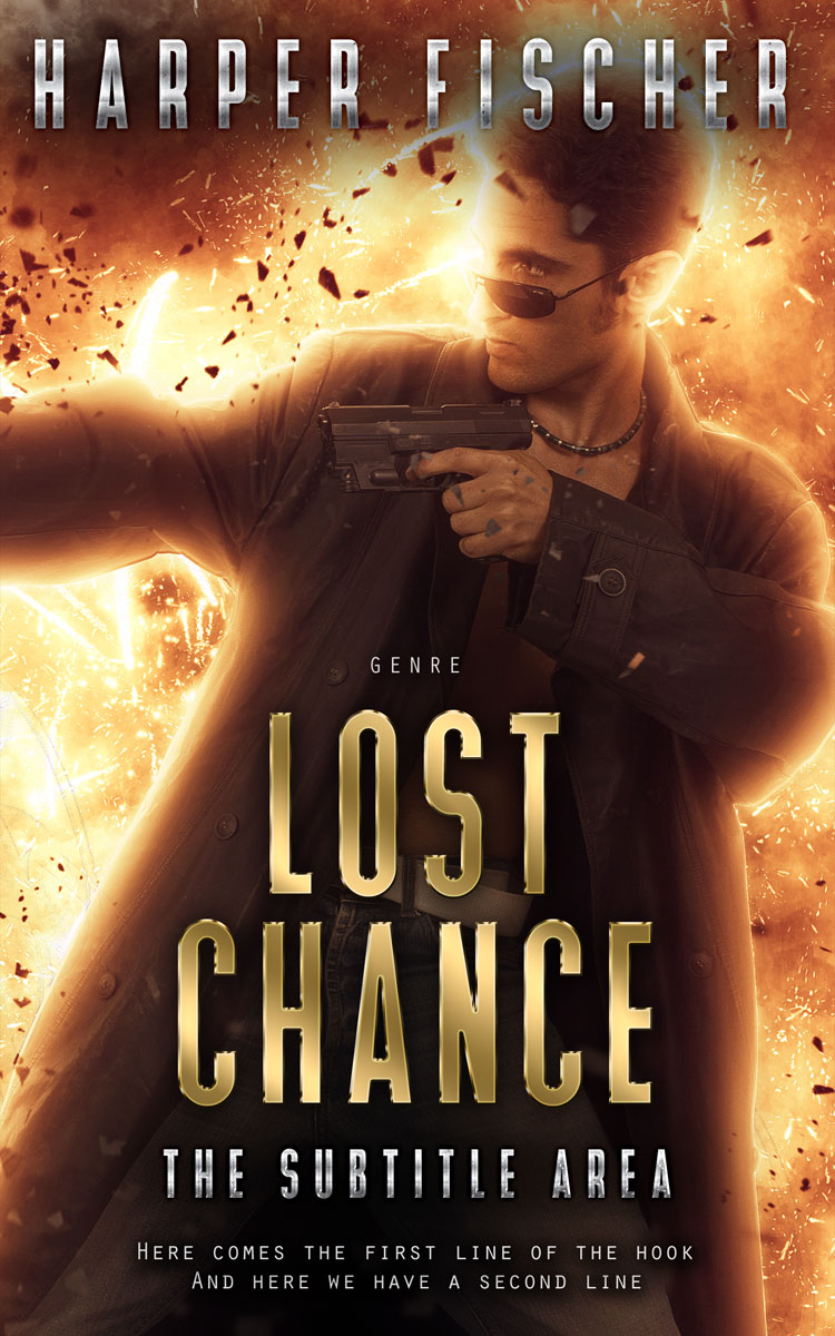 2D view of Premade Mystery & Thriller & Suspense Book Cover - Gold Sand