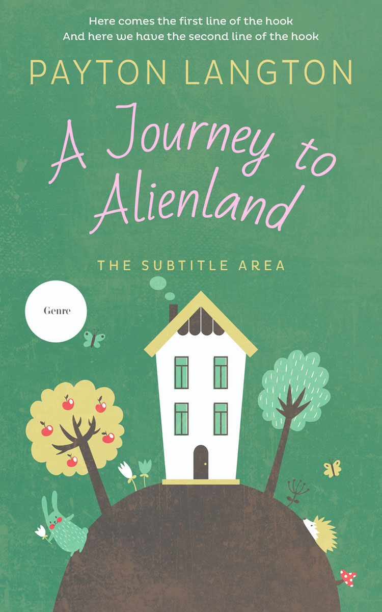 2D view of Premade Children's Book Cover - Aqua Forest