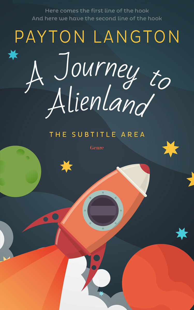 2D view of Premade Science Fiction Book Cover - Terracotta