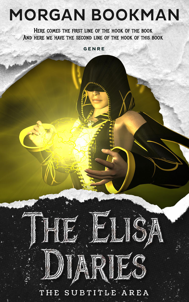 2D view of Premade Fantasy Book Cover - White Rock