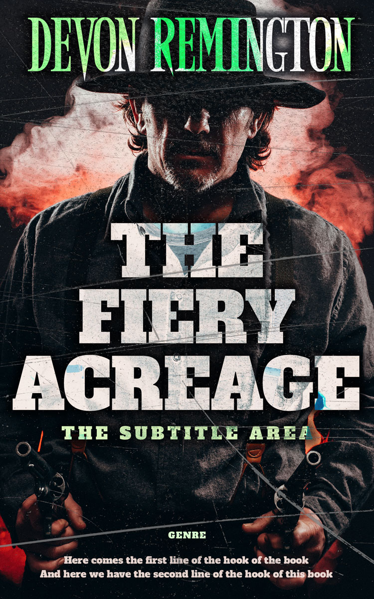 2D view of Premade Action & Adventure Book Cover - Clam Shell