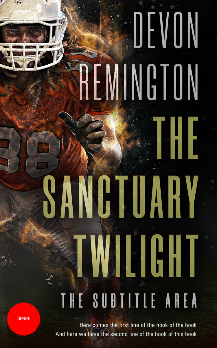 2D view of Premade Action & Adventure Book Cover - Mongoose