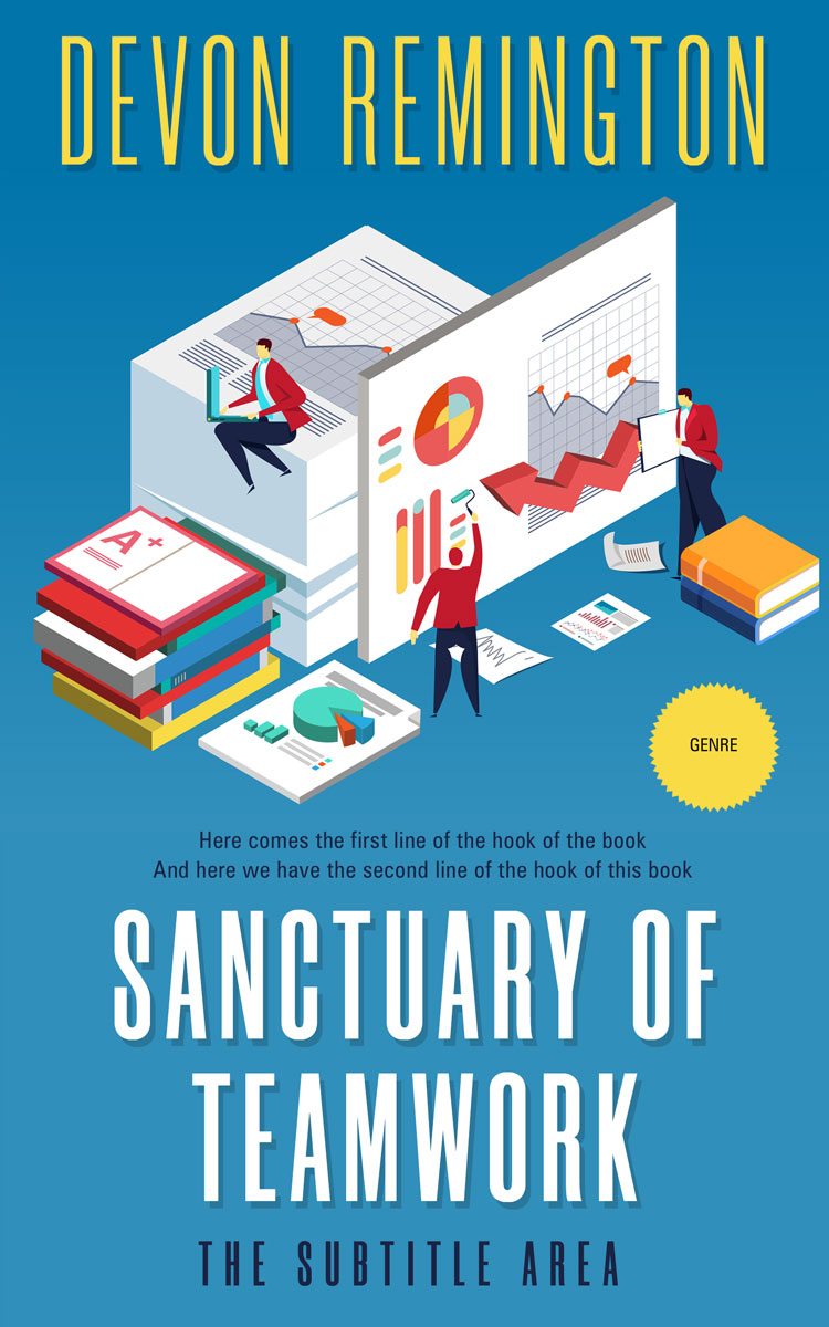 2D view of Premade Business Book Cover - Eastern Blue