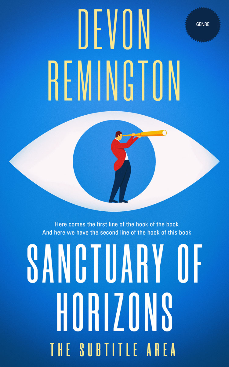 2D view of Premade Self-Improvement & Self-Help Book Cover - Denim