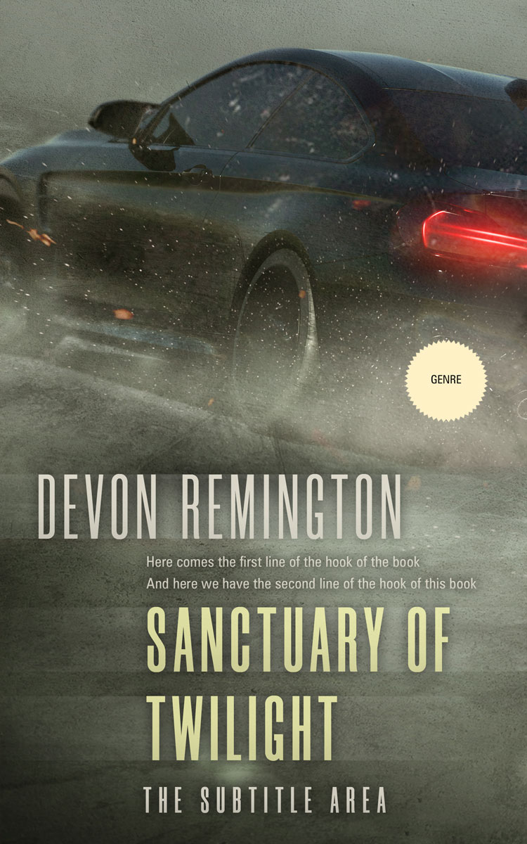 2D view of Premade Action & Adventure Book Cover - Fuscous Gray