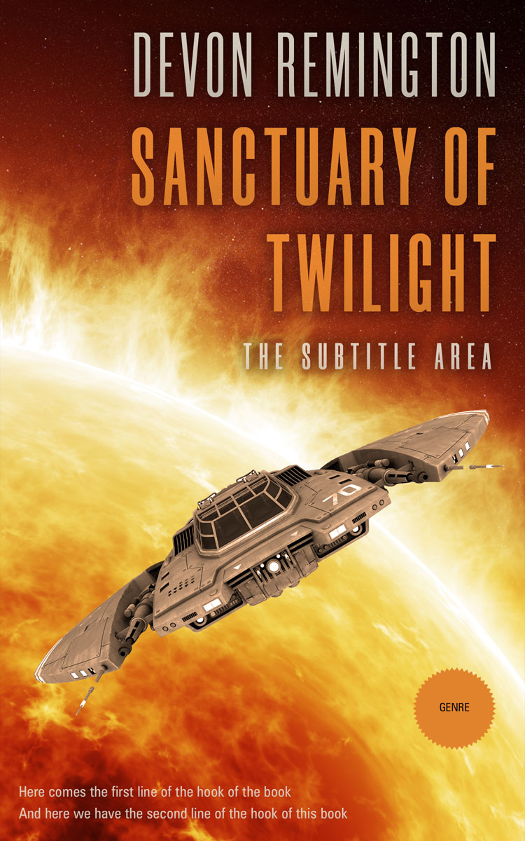 2D view of Premade Science Fiction Book Cover - Aubergine