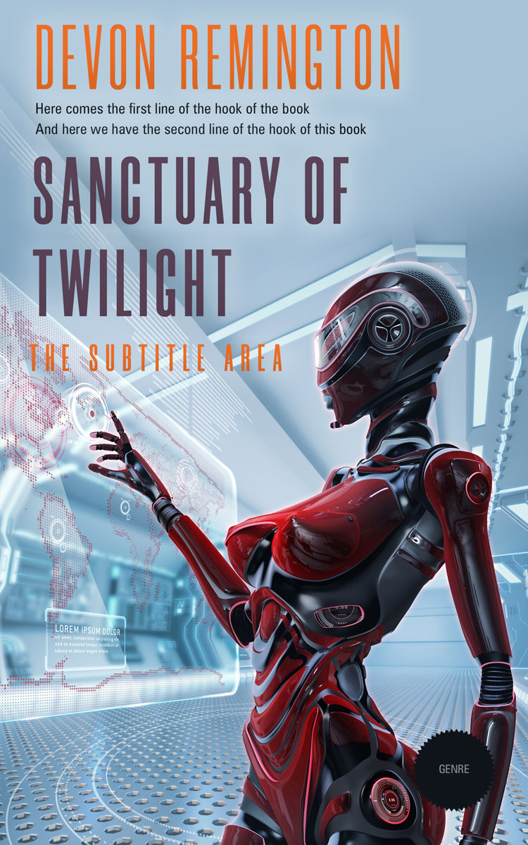 2D view of Premade Science Fiction Book Cover - Rock Blue