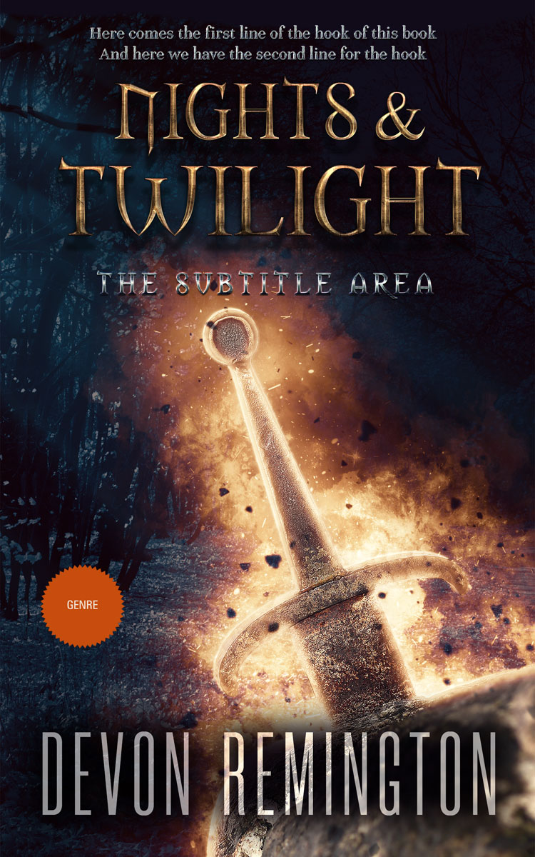 2D view of Premade Fantasy Book Cover - Tan