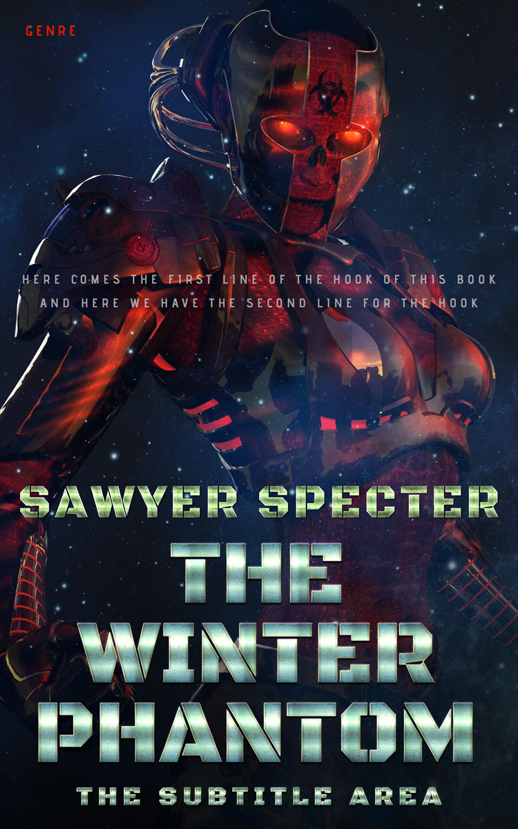 2D view of Premade Science Fiction Book Cover - Steel Gray