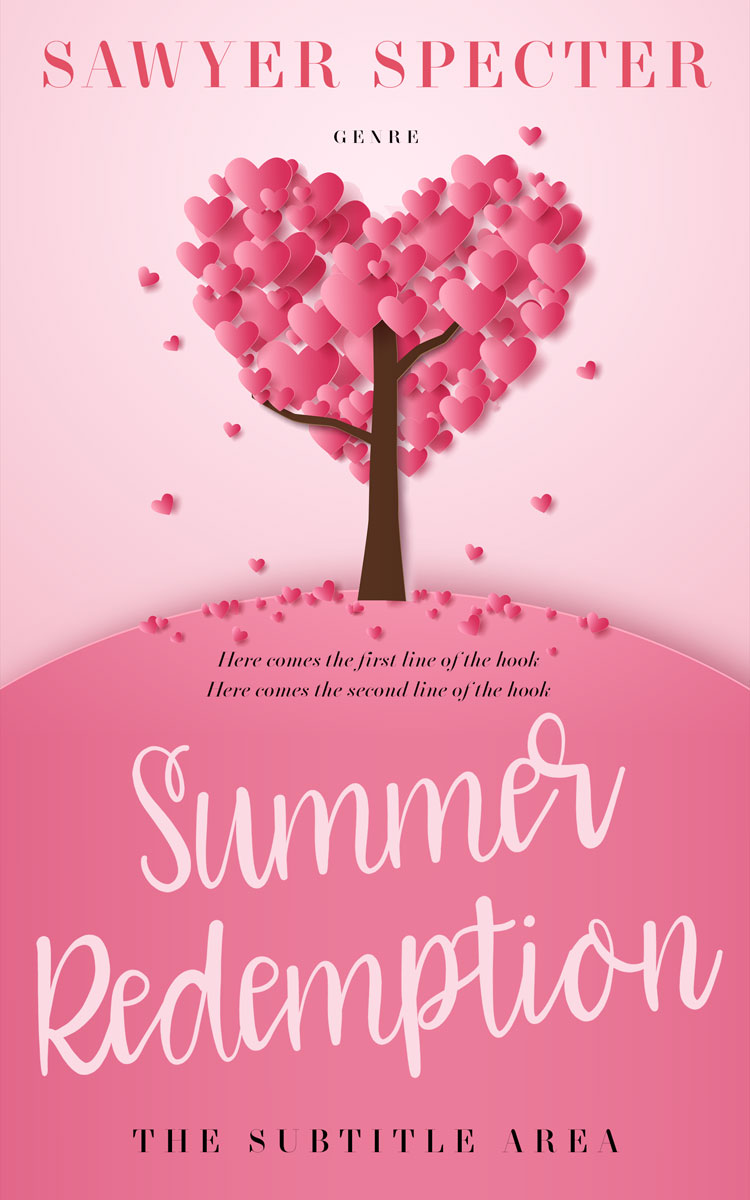 2D view of Premade Romance Book Cover - Deep Blush