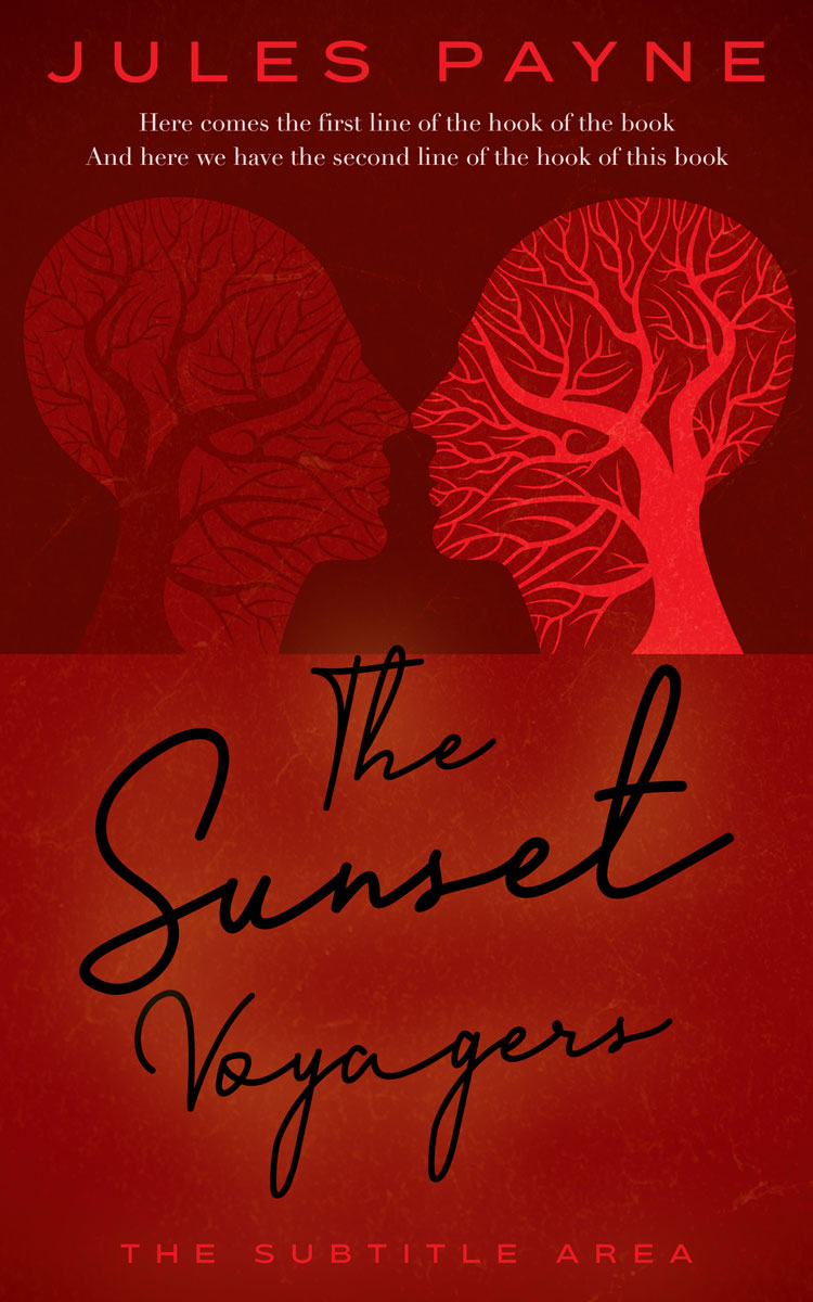 2D view of Premade Romance Book Cover - Dark Burgundy