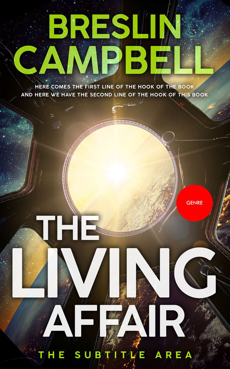 2D view of Premade Science Fiction Book Cover - Double Spanish White