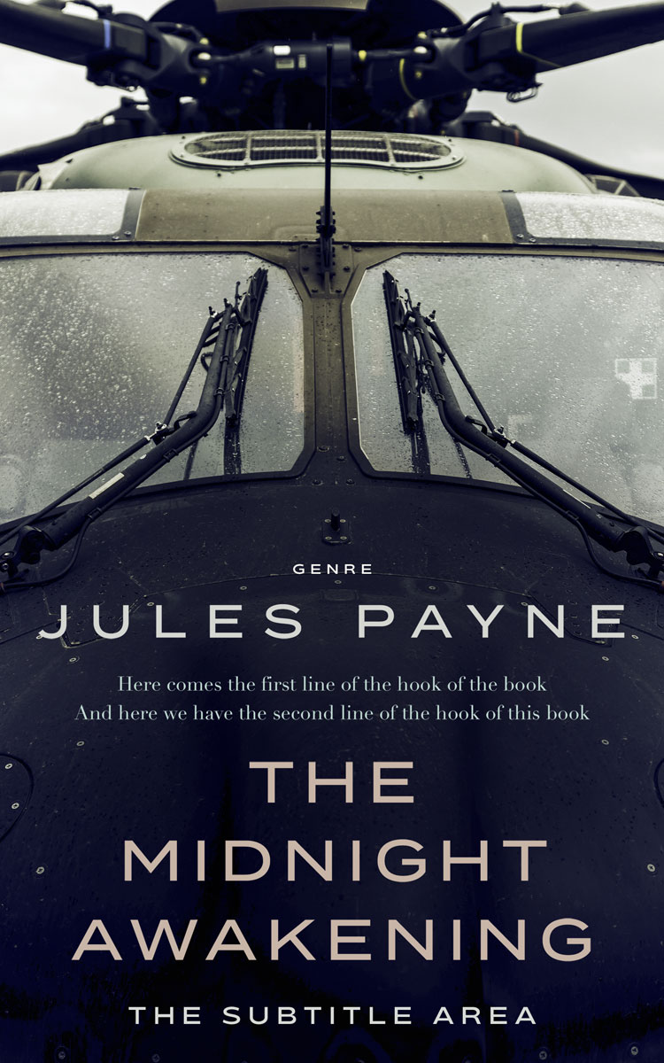 2D view of Premade Action & Adventure Book Cover - Mist Gray