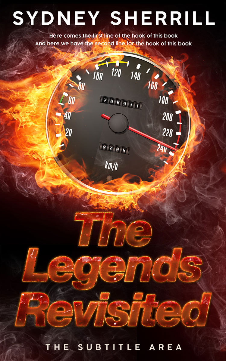 2D view of Premade Action & Adventure Book Cover - Burnt Sienna