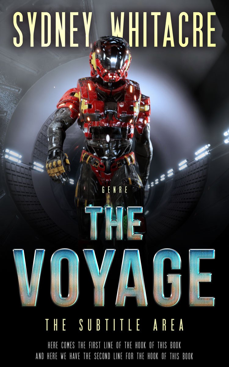 2D view of Premade Science Fiction Book Cover - Shark