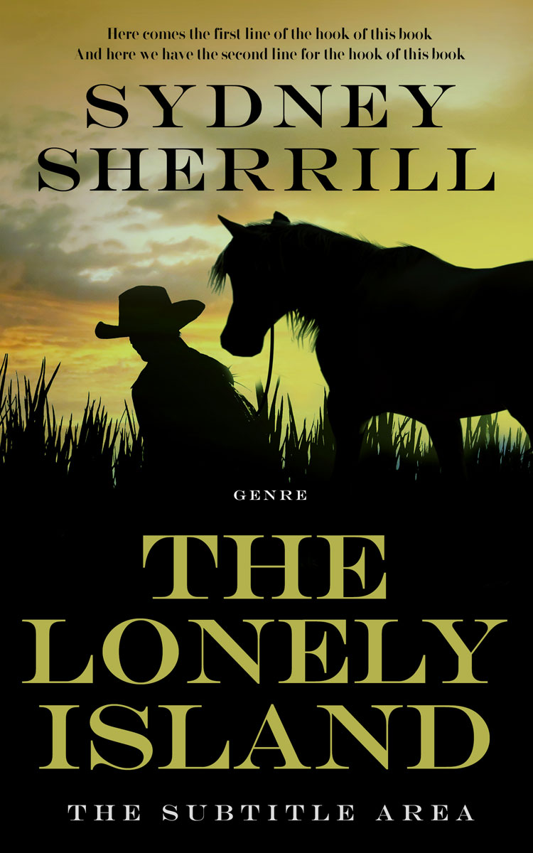 2D view of Premade Western Book Cover - Olive Green