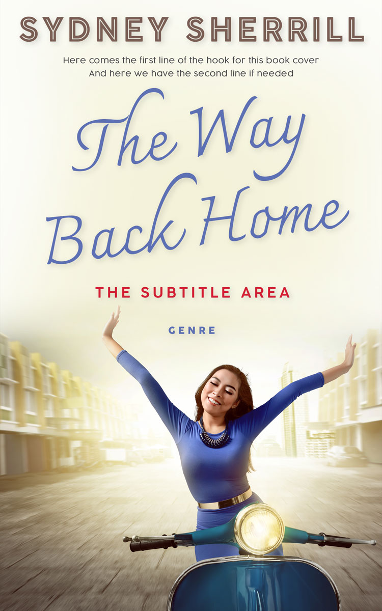 2D view of Premade Chick Lit Book Cover - Ecru White