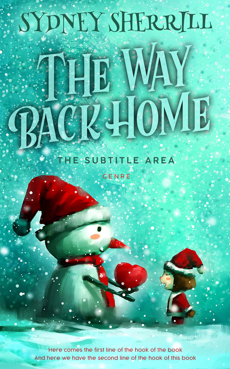 2D view of Premade Teen & Young Adult Book Cover - Aquamarine Blue