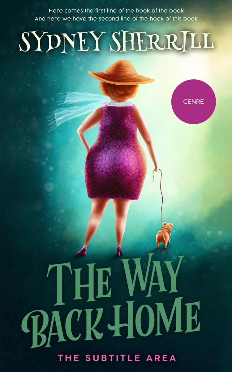 2D view of Premade Chick Lit Book Cover - Soft Amber