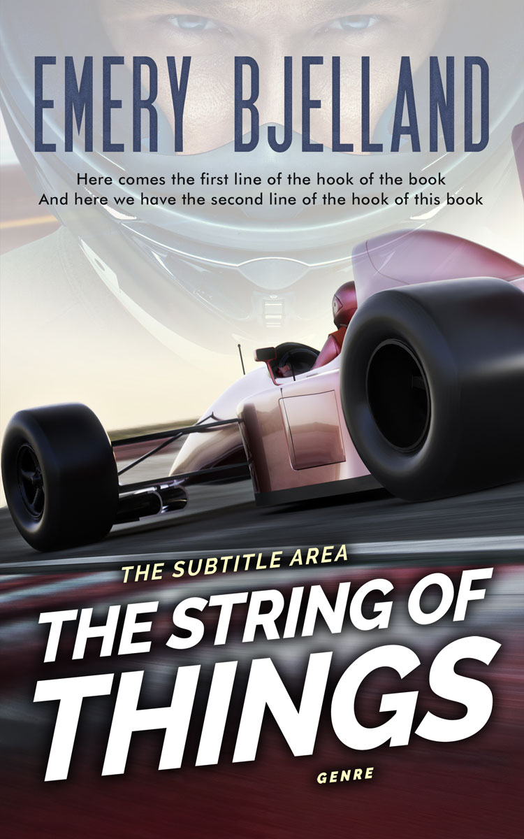 2D view of Premade Action & Adventure Book Cover - Quill Gray