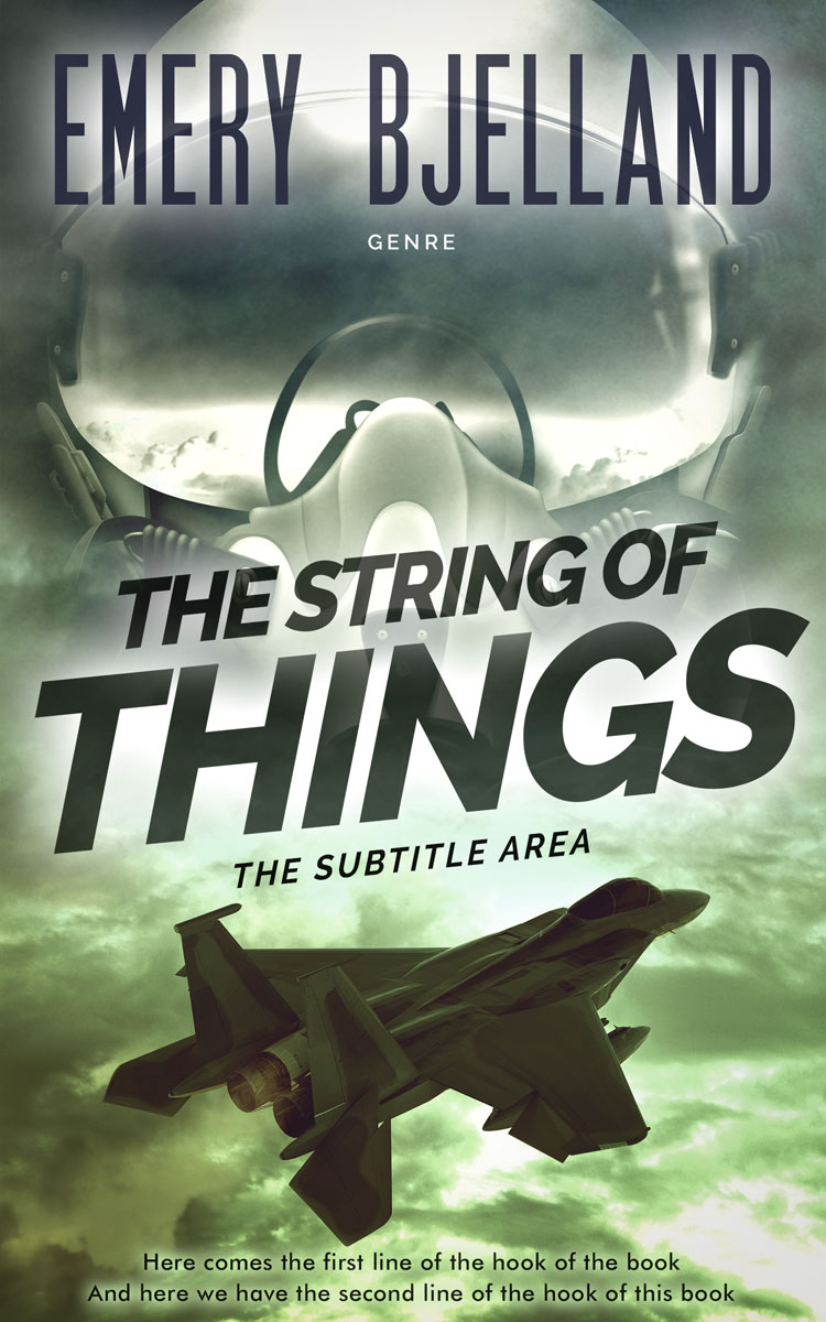 2D view of Premade Action & Adventure Book Cover - Gray Asparagus