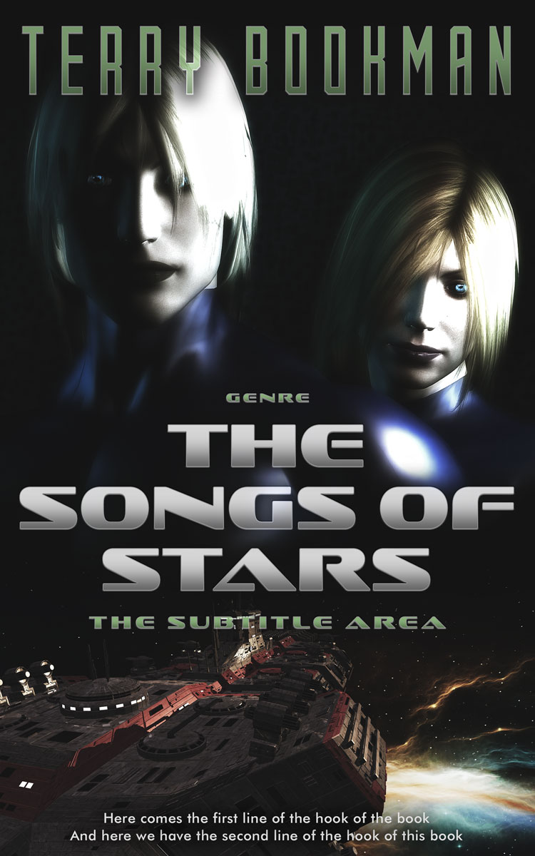 2D view of Premade Science Fiction Book Cover - Shark