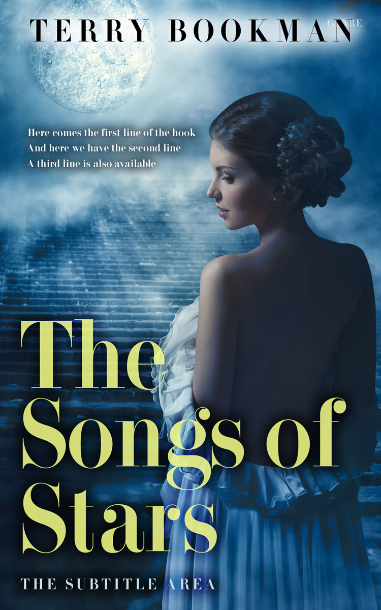 2D view of Premade Romance Book Cover - Pale Leaf