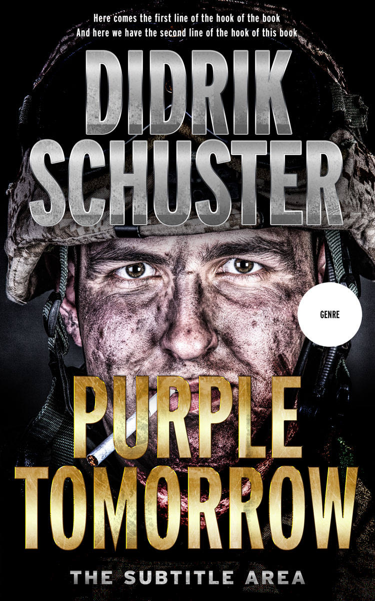 2D view of Premade Action & Adventure Book Cover - Cod Gray