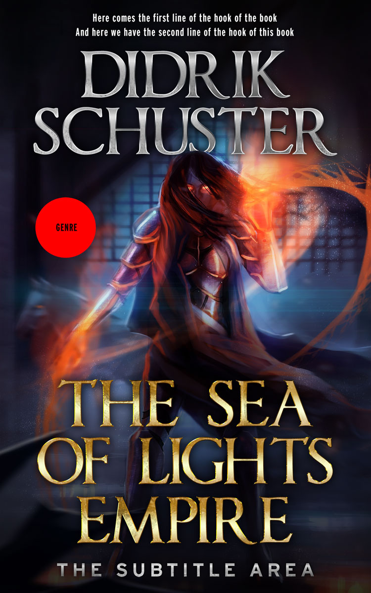 2D view of Premade Fantasy Book Cover - Steel Gray