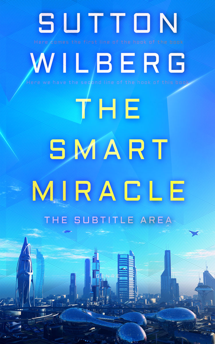 2D view of Premade Science Fiction Book Cover - Dodger Blue