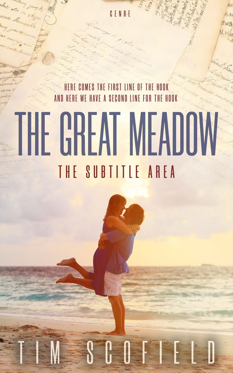 2D view of Premade Romance Book Cover - Parchment