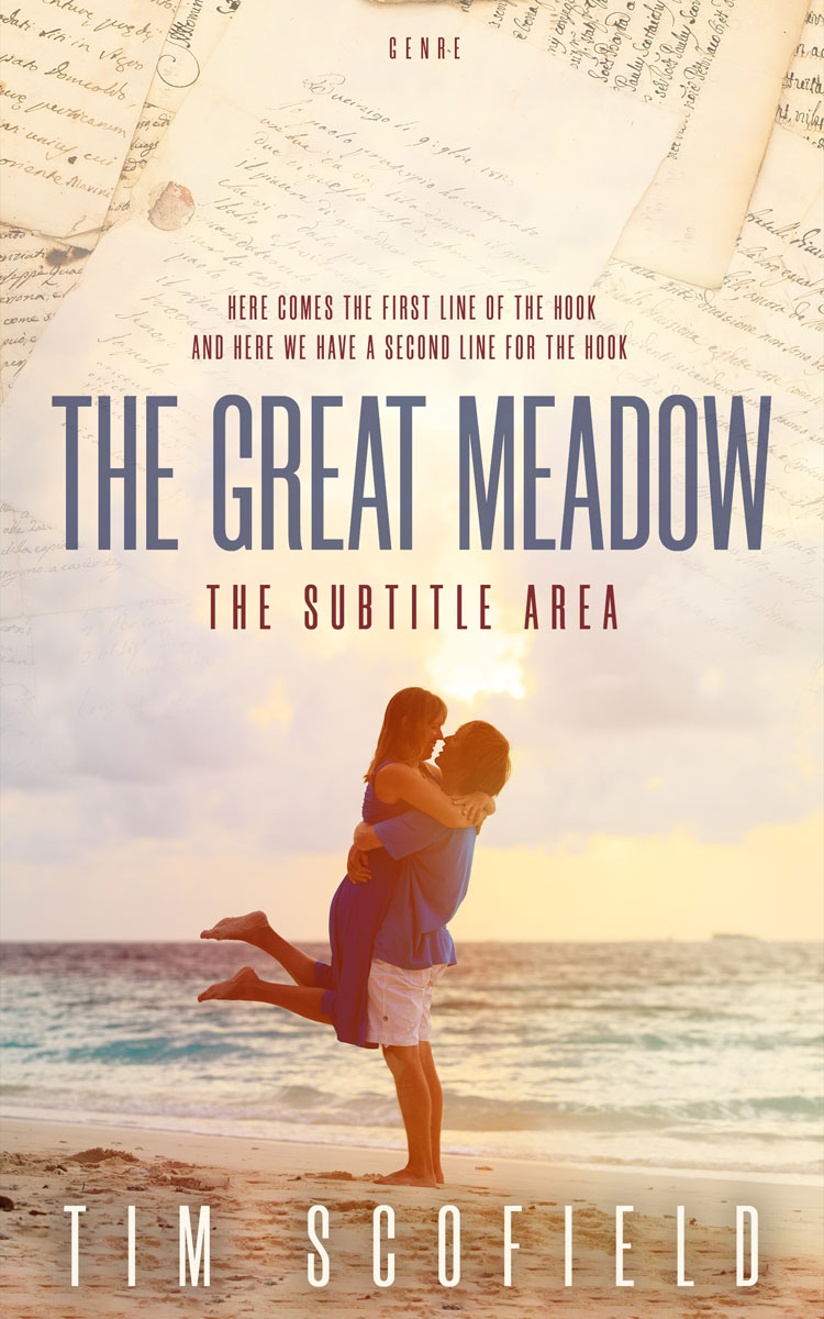 2D view of Premade Romance Book Cover - Parchment