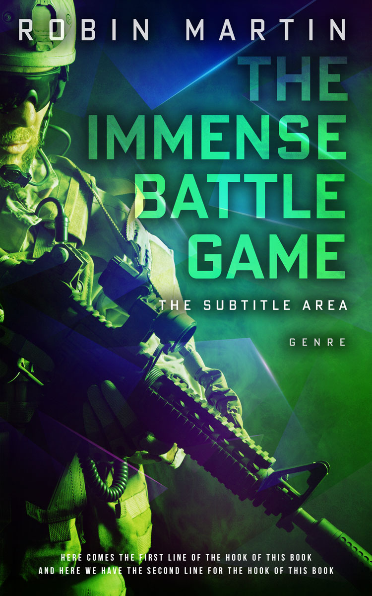 2D view of Premade Action & Adventure Book Cover - Gable Green