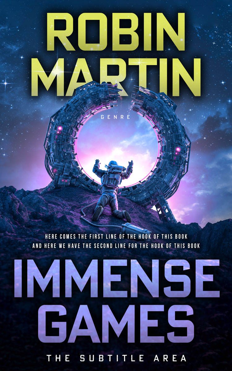 2D view of Premade Science Fiction Book Cover - French Gray