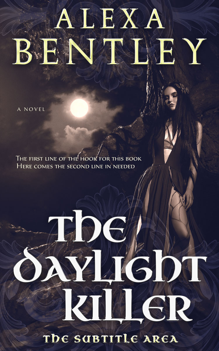 2D view of Premade Fantasy Book Cover - Steel Gray