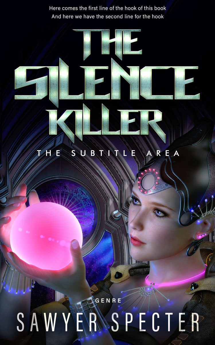2D view of Premade Science Fiction Book Cover - Lilac