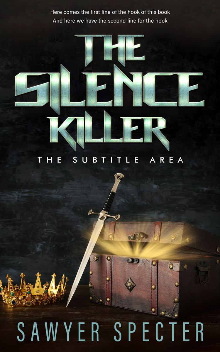 2D view of Premade Fantasy Book Cover - Cod Gray