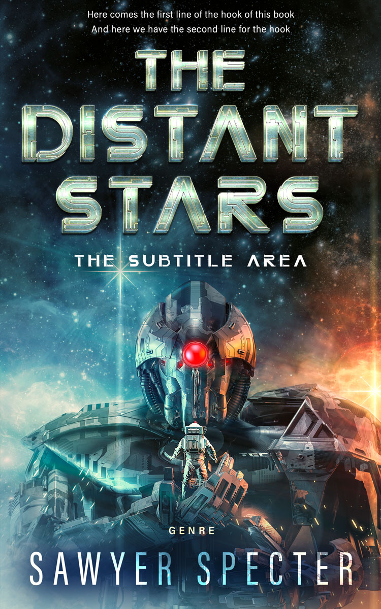 2D view of Premade Science Fiction Book Cover - Outer Space