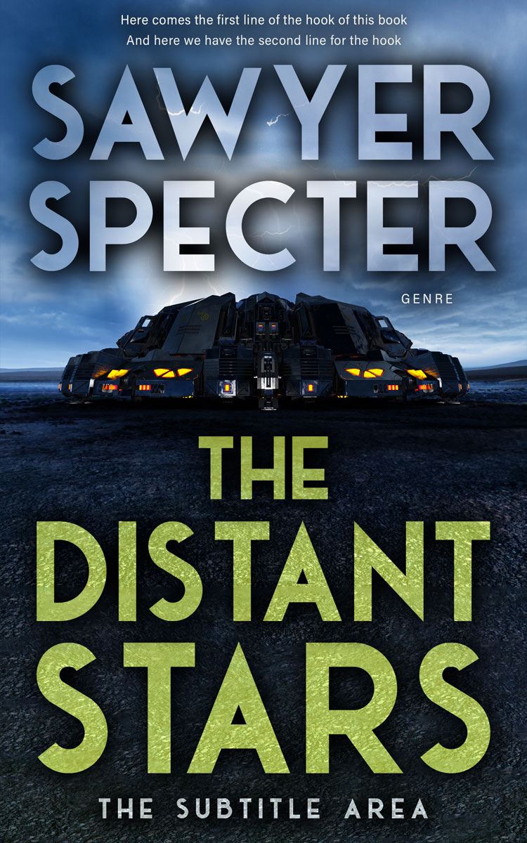 2D view of Premade Science Fiction Book Cover - Swamp Green