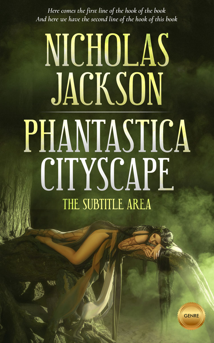 2D view of Premade Fantasy Book Cover - Black Olive