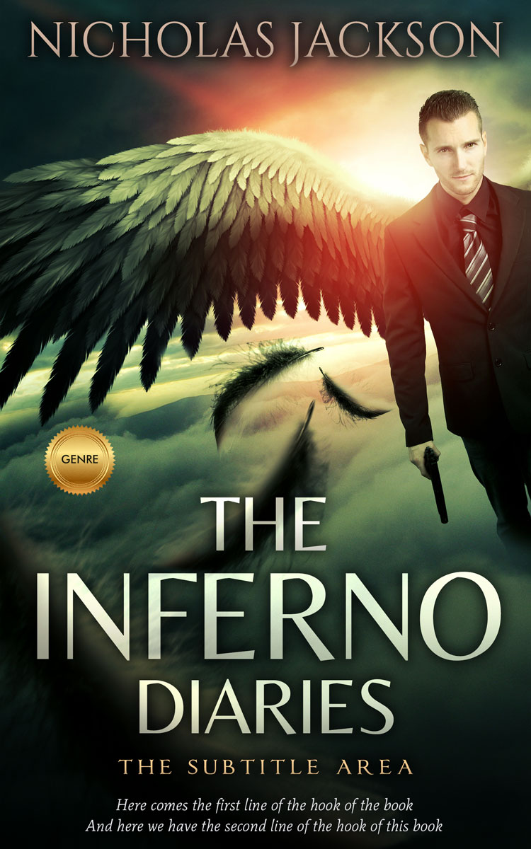 2D view of Premade Fantasy Book Cover - Tan