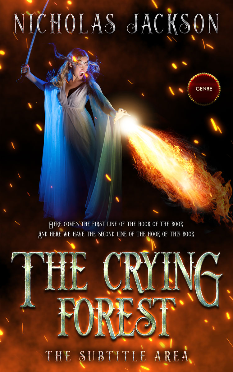 2D view of Premade Fantasy Book Cover - Whiskey