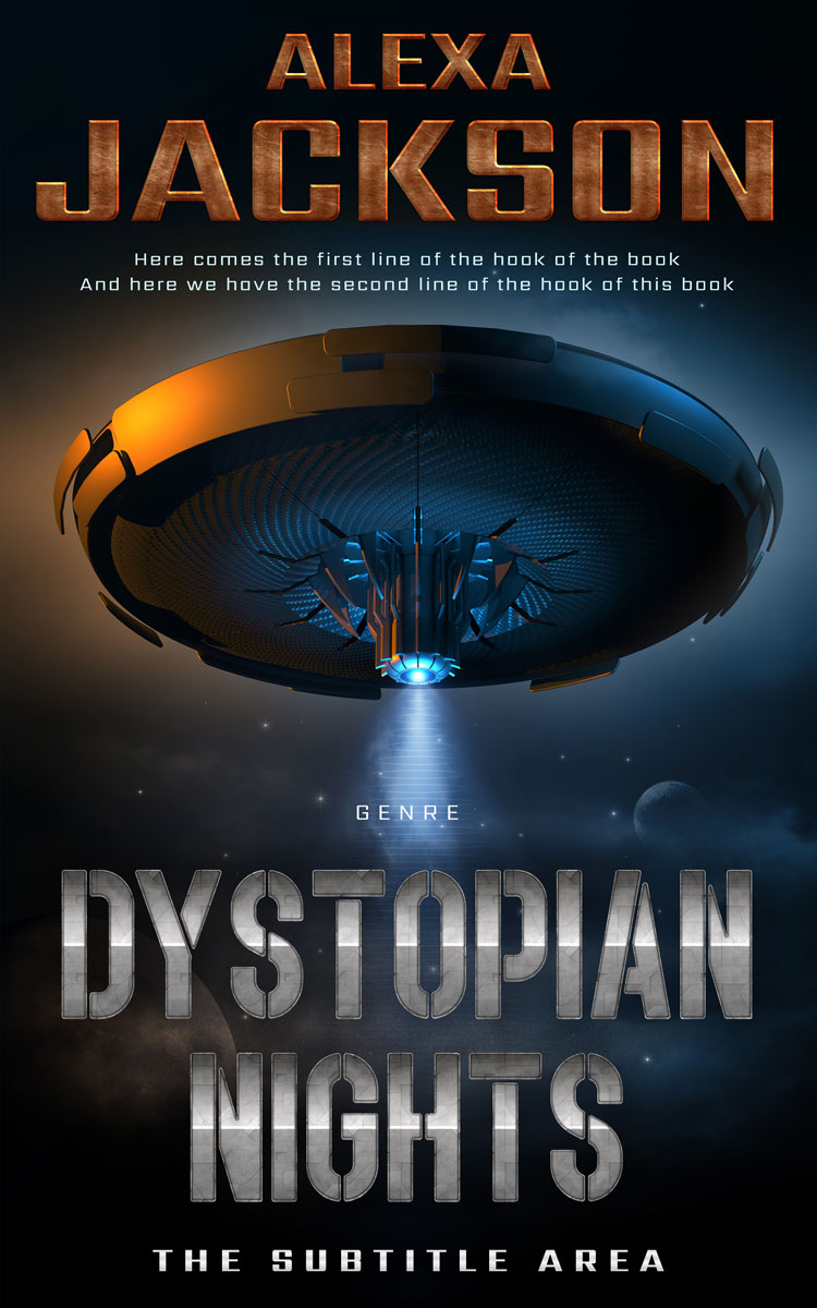 2D view of Premade Science Fiction Book Cover - Shark